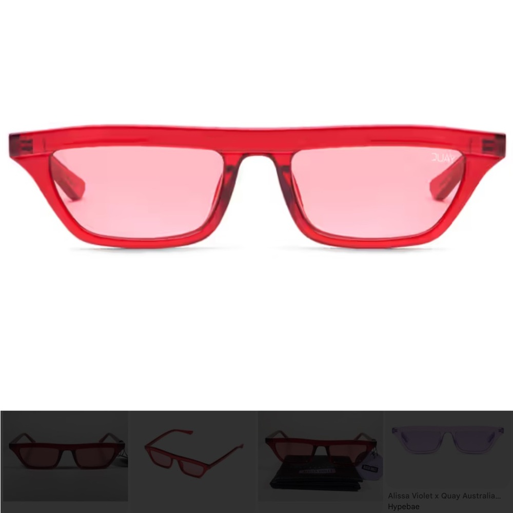 Quay Red Rectangular Men's Sunglasses - Fashion L… - image 1